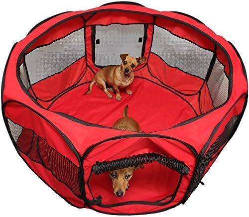 Pet Portable Tent Dog Cat Playpen Crate Puppy Soft Exercise Kennel 45"Red