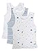 Feathers Boys Botany Print Set Tank 100% Cotton Super Soft Tagless Undershirts 3-Pack