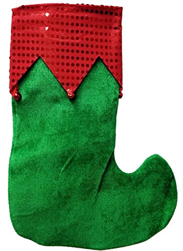 Christmas Elf Stockings With Bells Holiday Decoration Set of 2