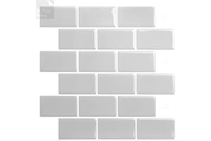 Tic Tac Tiles 12"x12" Subway Peel-and-Stick Tiles (10, Subway Gray)
