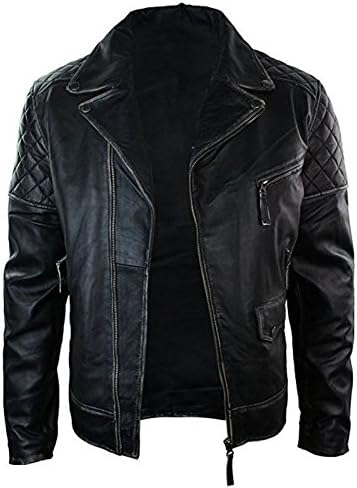 Lambskin Leather 100% Pure Solid Leather jacket Free Authentic Black Leather Wallet-XLarge