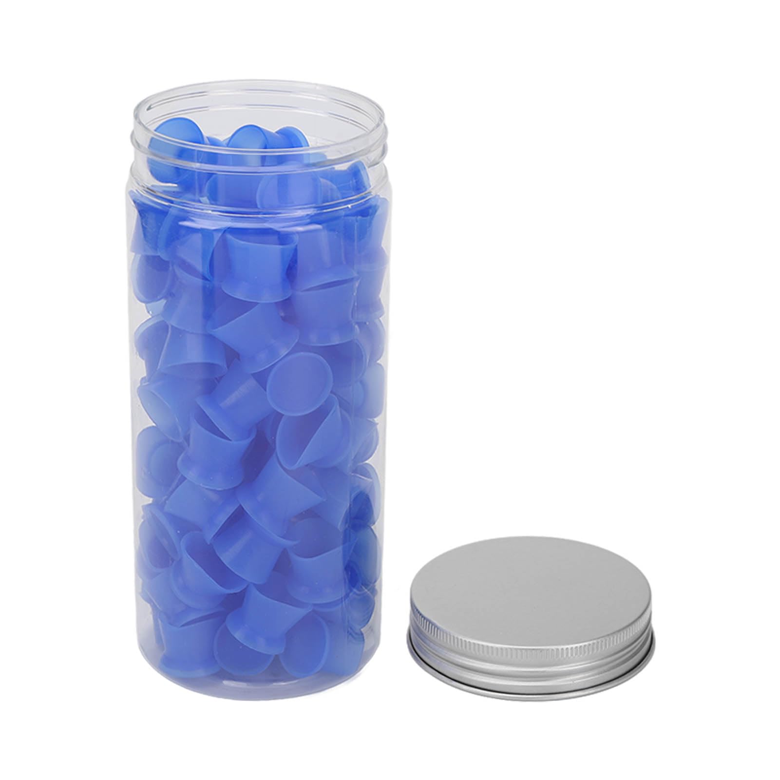 100 Pcs Tattoo Ink Cups Silicone Soft Disposable Tattoo Pigment Cups Makeup Container Tattoo Supplies for Tattoo Ink Tattoo Accessory (Blue)