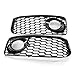 Ancher Fog Light Grilles w/Black Trim Ring Fit for Audi A5 S-Line / S5 B8 RS5 Style Honeycomb 2008 2009 2010 2011 2012 08-12 Notice: for S-Line Bumpers Only!! Not for Standard Bumpers!!