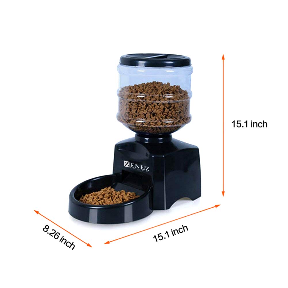 Gohyo ZENEZ Automatic Pet Feeder Dispenser Medium Capacity with Voice Message Recording and Large LCD Screen for Dogs Cats 5.5L
