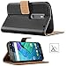 HOOMIL Moto X Pure Edition Case Premium Leather Case for Motorola Moto X Pure Edition/Moto X Style (2015) Phone Wallet Case Cover (Black)