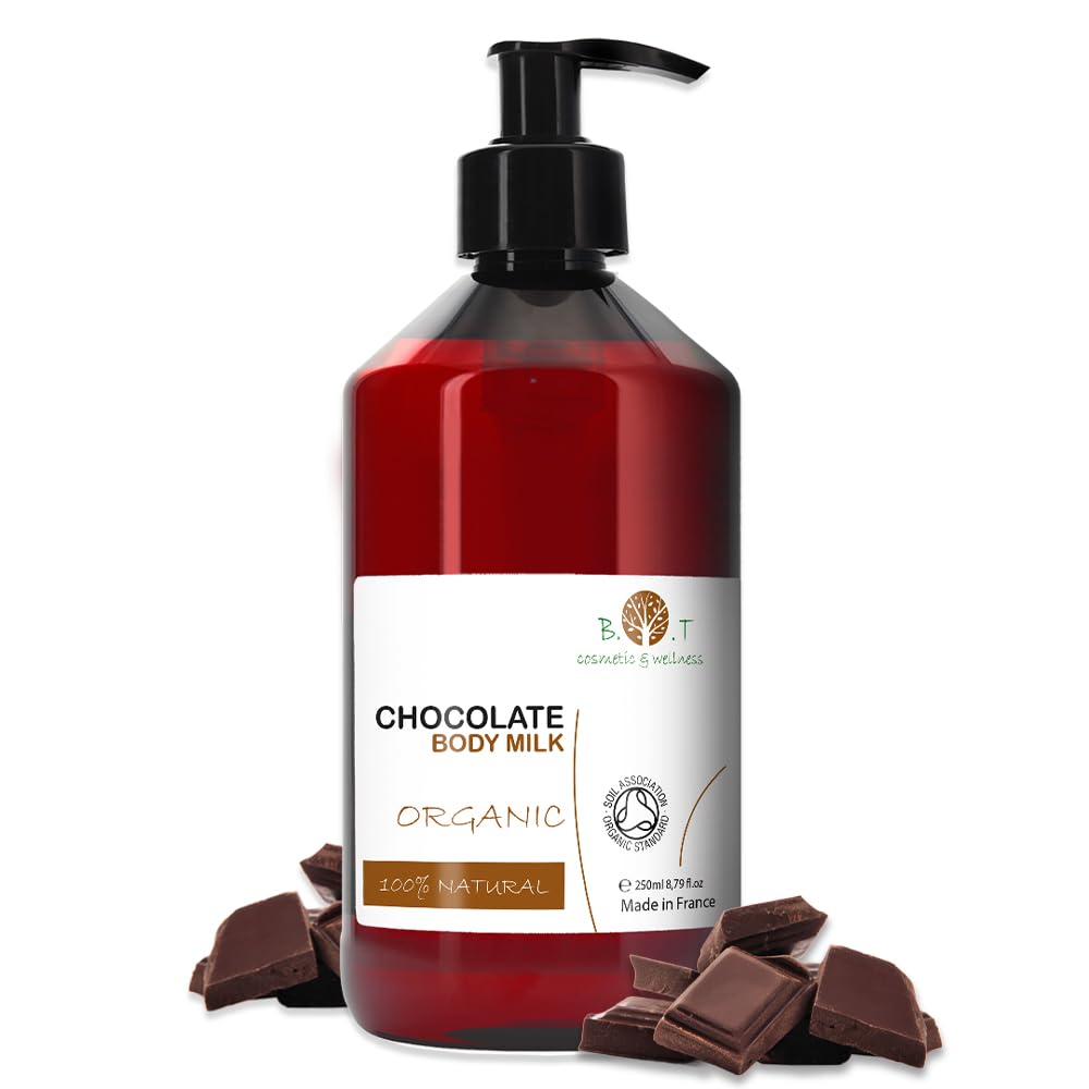 Chocolate Body Lotion | 8.8 fl.oz Moisturizing Body Milk | Plant-Based Softening Ester | Daily Skin Care | Restores Suppleness and Elasticity | Chocolate Scented