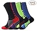 Yshare 4 Pack Men's Cushioned Basketball Dri-Fit Athletic Compression Long Sports Outdoor Dress Socks Size