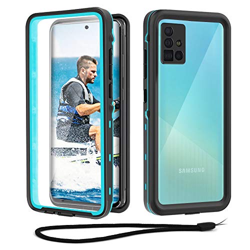 Beeasy Samsung A51 4G Case IP68 Waterproof Built-in Screen Protector, Galaxy A51 4G Case Front and Back Full Body Shockproof, Military Tough A51 Case, Heavy Duty Protective A51 Cover, Blue