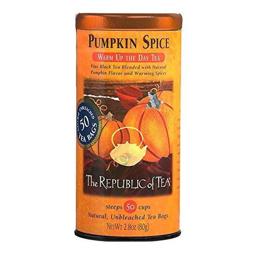 The Republic Of Tea Pumpkin Spice Black Tea, 50 Tea Bags, Autumnal Spice Blend