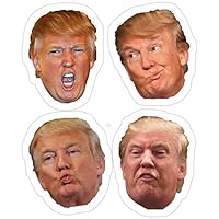 Jess-Sha Store 3 PCs Stickers 4 Pack Stickers Trump Heads, Donald Trump Sticker for Laptop, Phone, Cars, Vinyl Funny Stickers Decal for Laptops, Guitar, Fridge