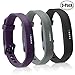 For Fitbit Flex 2 Bands,Vetoo Replacement Band with Stainless Steel Buckle and Fastener for Fitbit Flex 2,Adjustable Accessories Bracelet & Strap for Small and Large Wrists,3 Packs (Black+Purple+Gray)