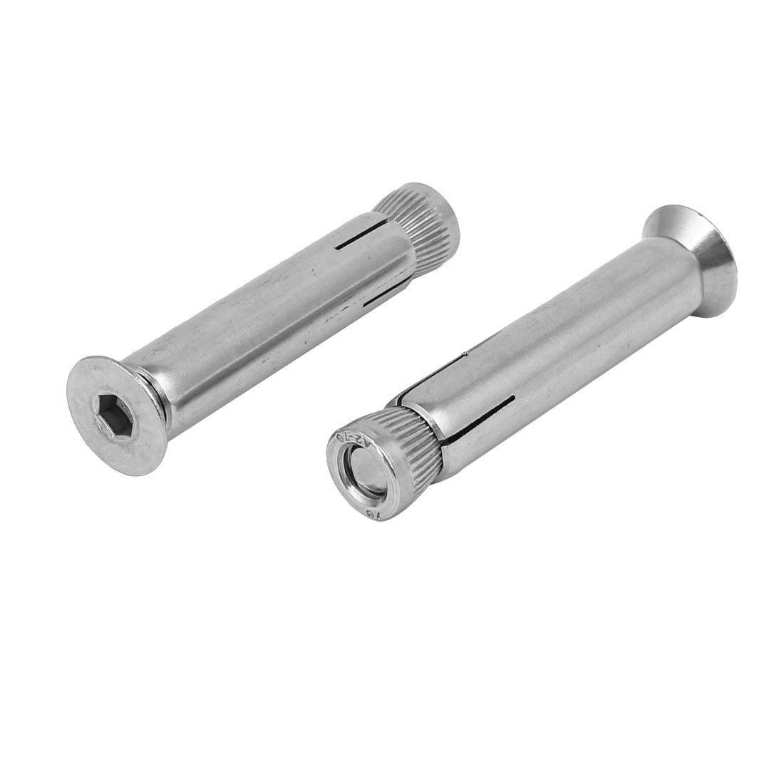 Sourcingmap M8 x 60mm 304 Stainless Steel Hex Socket Countersunk Head Sleeve Anchor 2PCS