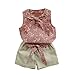 TIFENNY Baby Girls Floral Bowknot Vest T-Shirt+Shorts Outfits Clothes Set (2/3T, Pink)