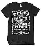Cybertela Men's Best Father Premium Dad World's Greatest No.1 T-Shirt (Black, X-Large)