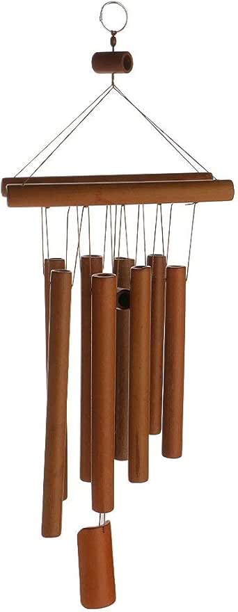 Campanilla de viento de bambú natural Feng Shui de 58 cm (23 pulgadas