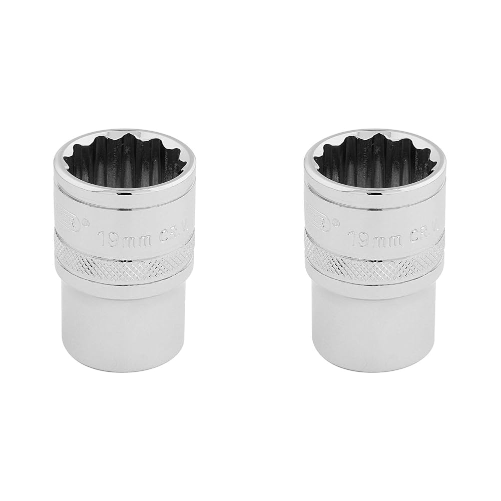 Draper 33231 1/2" Square Drive 12 Point Socket, 19mm Size (Pack of 2) — image 1