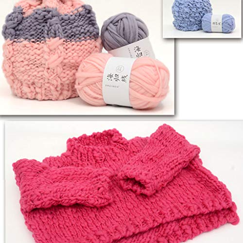 EA-STONE Coarse Wool Blanket, 50g/1ball DIY Soft Scarfs Sweaters Hand-woven Crochet Knitting Natural Threads (23#)