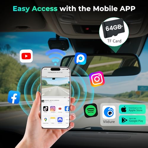 Inefala Cámara para salpicadero Compatible con Mazda CX-5 2019-2025 y CX-9 2020-2024, con cámaras 4K Ultra HD Sensor G Bucle de detección de Movimiento grabación Continua Las 24 Horas y 64 GB