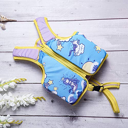 Megartico Kids' Swim Vest Life Jacket Girls Adjustable Safety Strap Boys Swim Training Aid Zipper - Toddler Learn-to-Swim