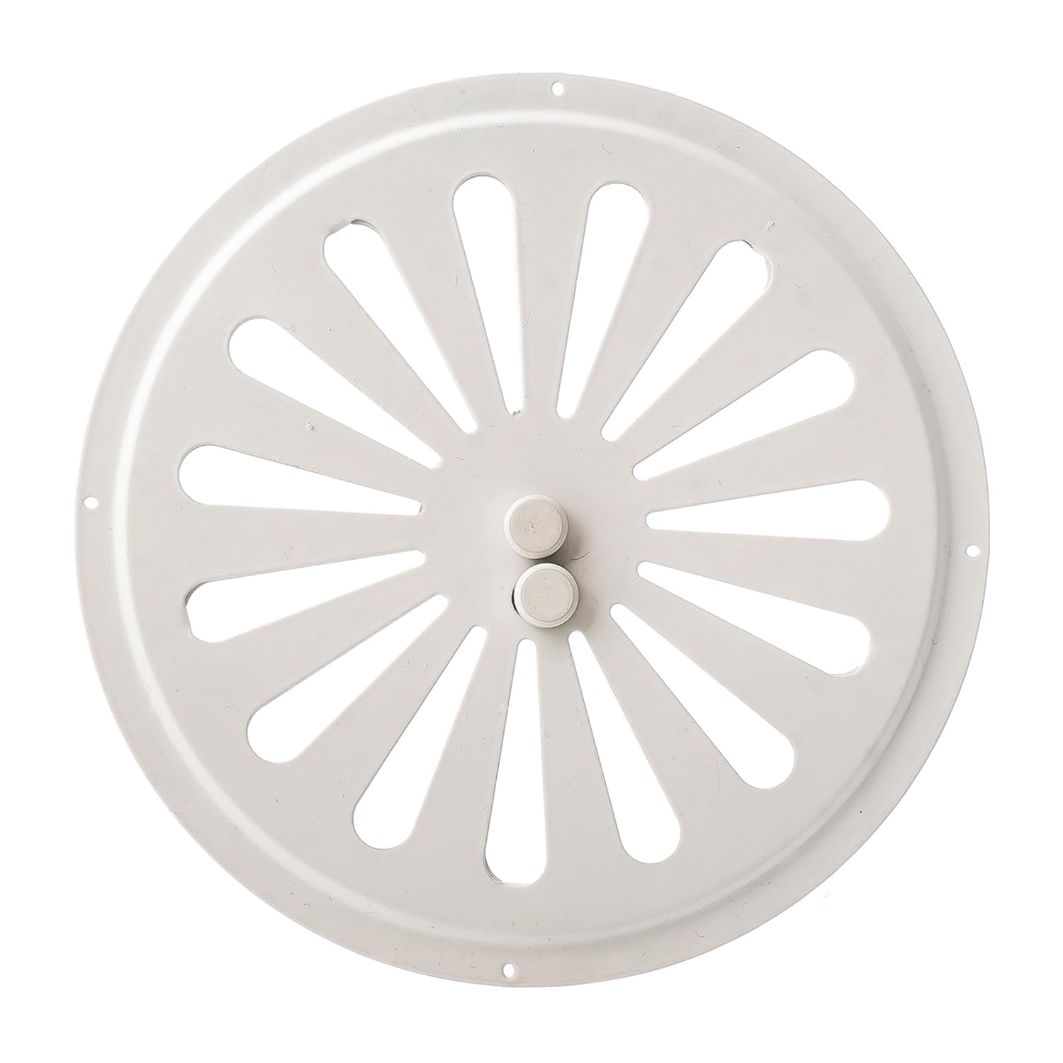 Adjustable Circular Air Vent Grille – White Powder-Coated Galvanised Steel – Round Metal Vent – Open Close Ventilation Cover – RAL9016 Finish – Wall or Door Mount. (Ø 195mm / 8 inch)
