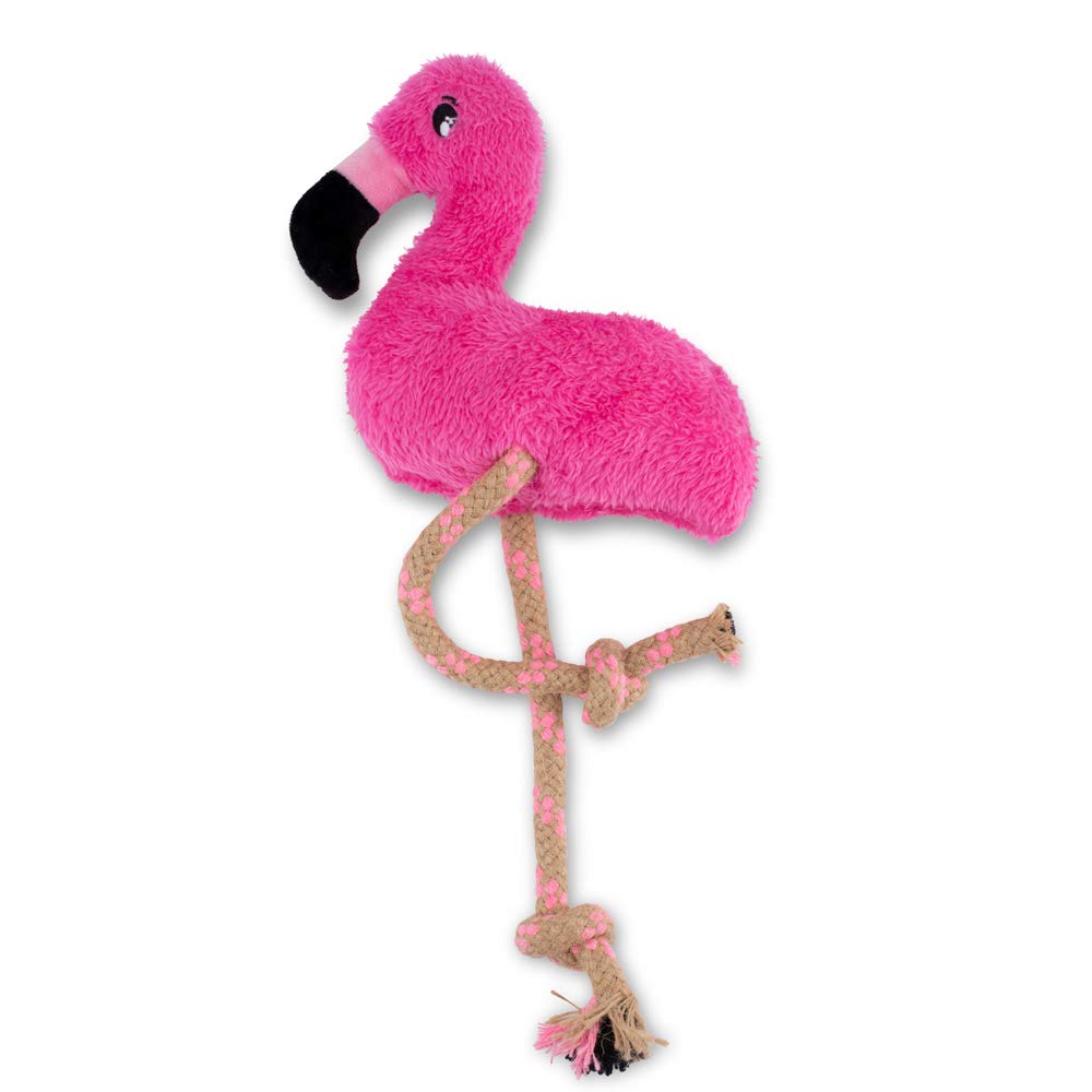 Beco Recycled Soft Dog Toy, Fernando the Flamingo - Medium,Pink