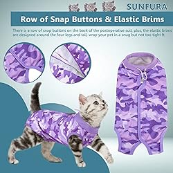 SUNFURA Cat Recovery Suit for Abdominal Wounds Spay