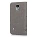 S5 Case,Galaxy S5 Wallet Case - Mavis's Diary Premium PU Leather Embossed Floral Butterfly Fashion Pattern Magnetic Clasp Card Holders Flip Folio Cover for Samsung Galaxy S5 I9600 & Hand Strap (Gray)