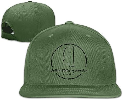Mississippi Map Outline Keepsake Low Profile Hip Hop Snapback Flat Baseball Cap