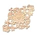 Rhombus Flower Rubber Wood Applique Unpainted Furniture Onlay Home Decor 1 Pc