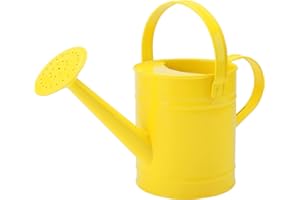 Finderomend Watering Can, Metal Watering Can 1.5L/51oz, Watering Can for Outdoor Plants, Iron Art for Watering Bucket Home Office Small Portable Indoor Watering Equipment(Yellow)