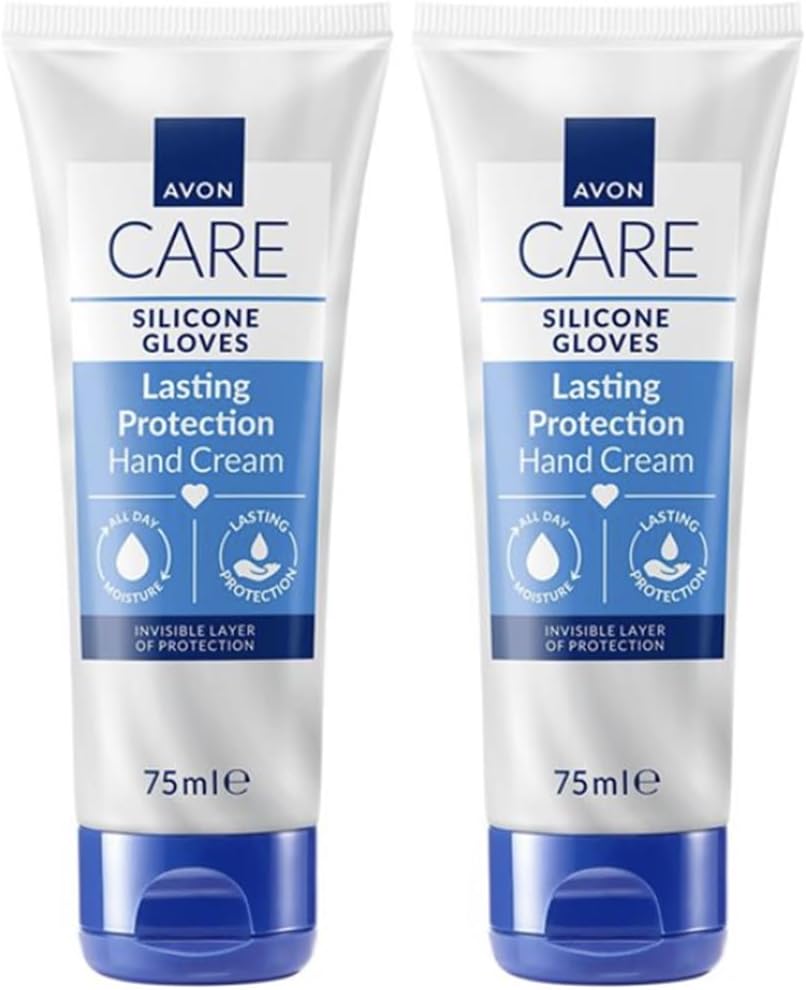 Avon Care Silicone Glove Hand Cream 2x 150ml Glycerine Almond Oil Vitamin E