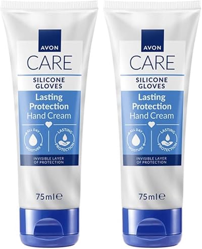 Avon Care Silicone Glove Hand Cream 2x 150ml Glycerine Almond Oil Vitamin E