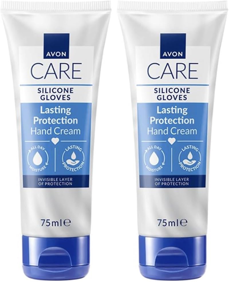 Avon Care Silicone Glove Hand Cream 2x 150ml Glycerine Almond Oil Vitamin E