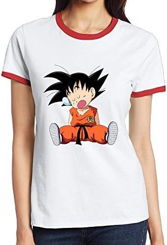 Dragon Ball Kid Goku Women Ringer Tee Medium Red
