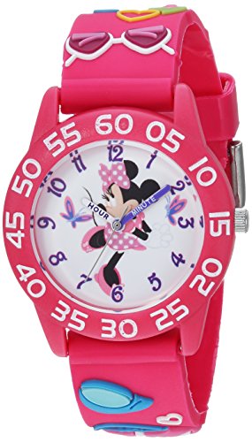 DISNEY Girl's Minnie Mouse' Quartz Plastic Casual Watch, Color:Pink (Model: WDS000496)