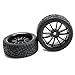 SkyQ RC Car Rims and Tires Wheels Plastic 12 Spoke for 1 10 1 16 1 18 Scale On Road Racing Car Black 12mm Hex 3mm Offset Pack of 4