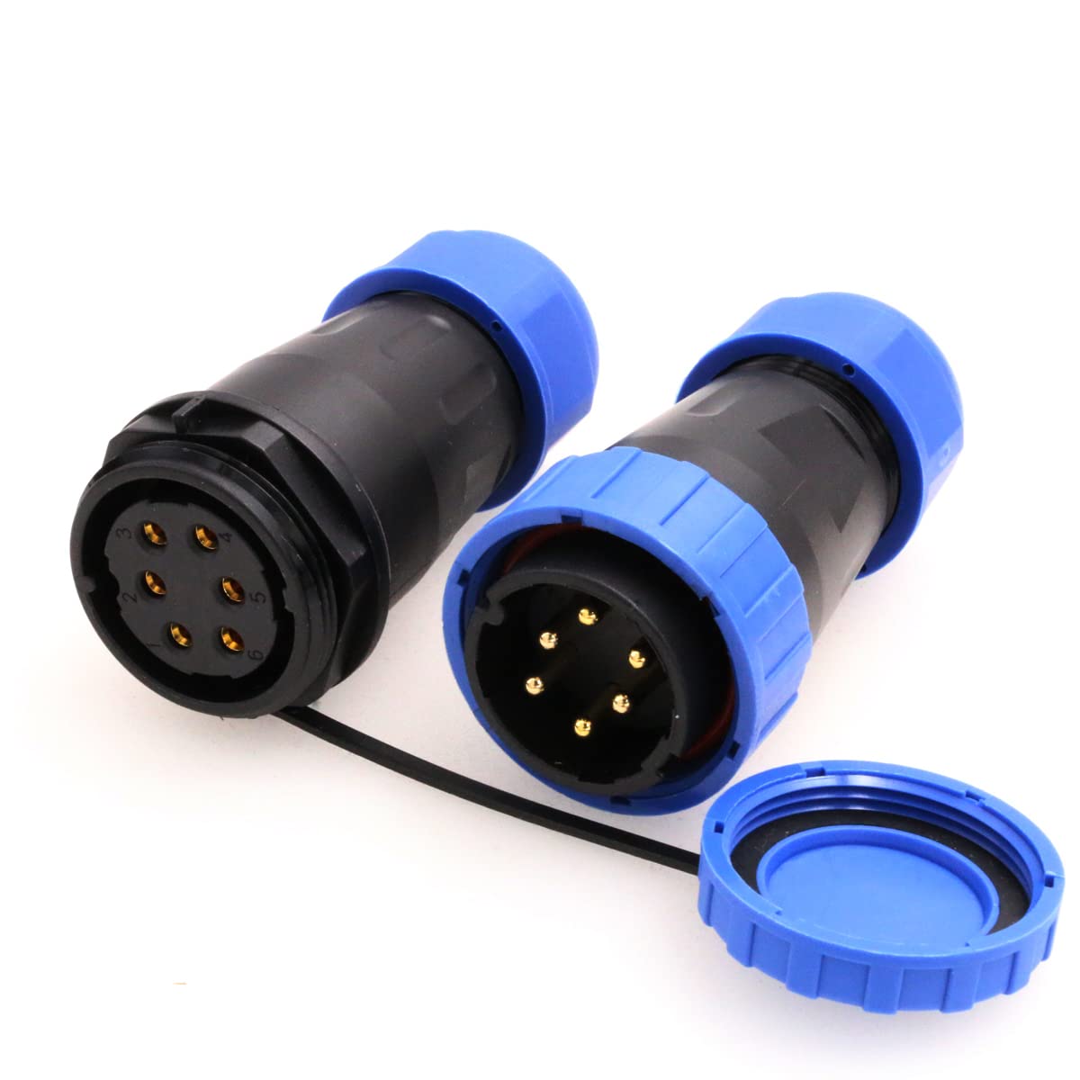 Eonvic TY28 Docking Aviation Plug Quick Disconect Waterproof Panel Mount Wire Connector 4pin 5pin 6pin 7pin 9pin Male Plug and Femae Socket (6Pin)