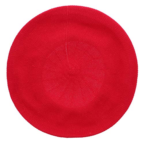 Beret for Women 100% Cotton Solid - Red
