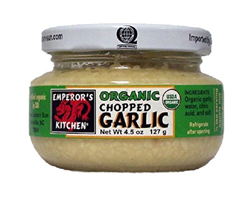 Emperor’s Kitchen Organic Chopped Garlic, 4.5 Ounce (Pack of 12)
