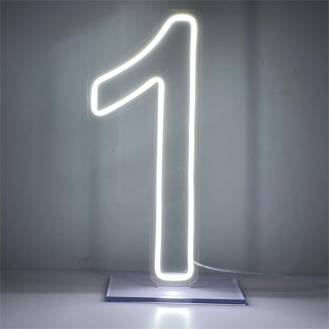 Photo 1 of LED Neon Signs Number 1 Birthdays Decor Neon Lights Party USB Plus Battery Case Light up your baby's birthday with our Neon Number One Sign (Number 1)