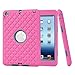 iPad Mini Cases, ROKE Rugged Dual Layer Case for iPad Mini 1/2/3 with Studded Rhinestone, Drop Proof, Dust Proof Design (B-Blue-Rose)