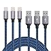 Lightning Cable, YOKERSU 3PACK 6Feet Extra Long Nylon Braided Charging Cable Cord Lightning to USB Cable Charger Compatible with iPhone X/ 8/ 7/ 6s/ 6/ Plus/ 5se/ 5s/ 5c/ 5, iPad, iPod (Blue)