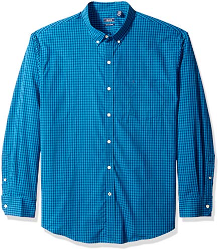 Men's Premium Performance Natural Stretch Gingham Long Sleeve Shirt (Regular and Slim Fit)
