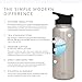 Simple Modern 32oz Water Bottle, Insulated Reusable Wide Mouth Stainless Steel Metal Flask 1 Liter Thermos with Flip Lid, Simple Stainless