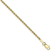 FB Jewels Solid 10K Yellow Gold 2mm Handmade Diamond-Cut Rope Chain