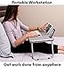 Sofia + Sam Lap Tray with Tablet & Phone Slots – Metal Folding Legs – Lap Desk with Tilting Top – Laptop Stand – Breakfast Serving Bed Tray – Greythumb 2