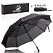 Katzendaügs Travel Umbrella Compact Mini Umbrella for Women and Men to Repel the Rain and Wind | Set of 2 - Large and Bonus Mini | Black with Windproof Carbon Fiber Ribs