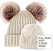 Arctic Paw Beanie for Women Womens Winter Hats Cable Knit Pom Pom Beanie with Faux Fur Ears Beige