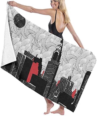 Yuteea New York City Skyline Swing Beach Towel-Oversized Bath Towel-Quick Dry Travel Beach Towel Pool Towels 31.5"x51.2"(80x130cm)