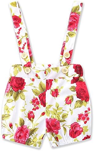 samgani baby Baby Girls Floral Headband + Floral Pant Rompers Jumpsuits Leggings 2 Piece Outfits For 6M-3Y (6M)
